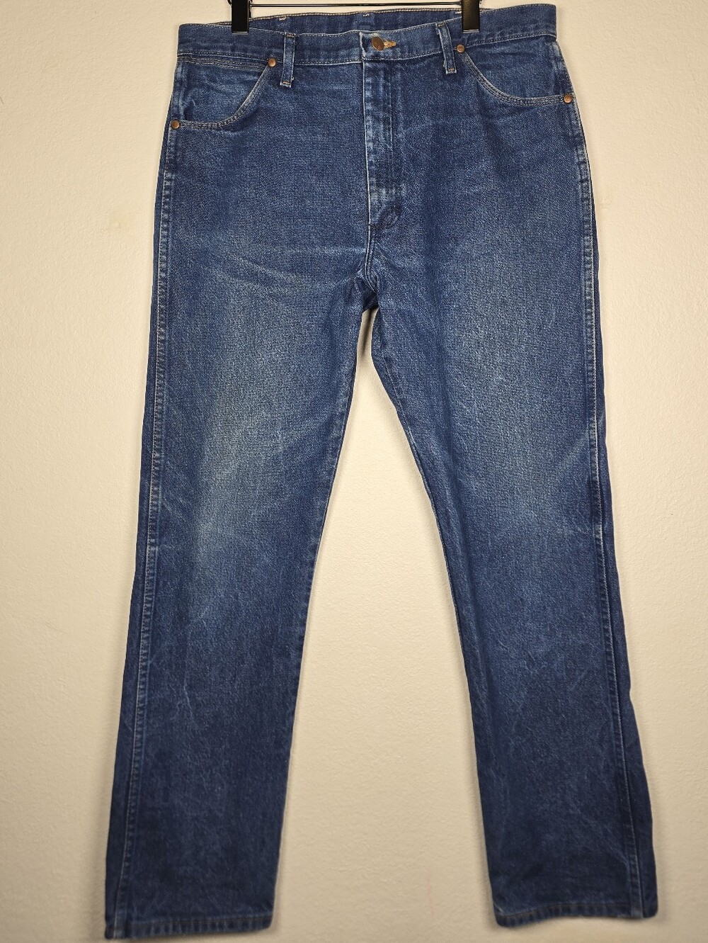 Wrangler 13MWZ Cowboy Cut Blue Denim Jeans Mens 37x32 Fits 36x31